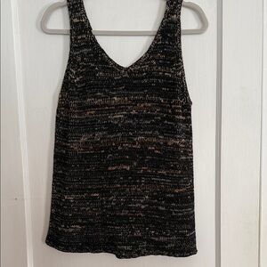 Sigrid Olsen Black and Tan  Knit Tank Top